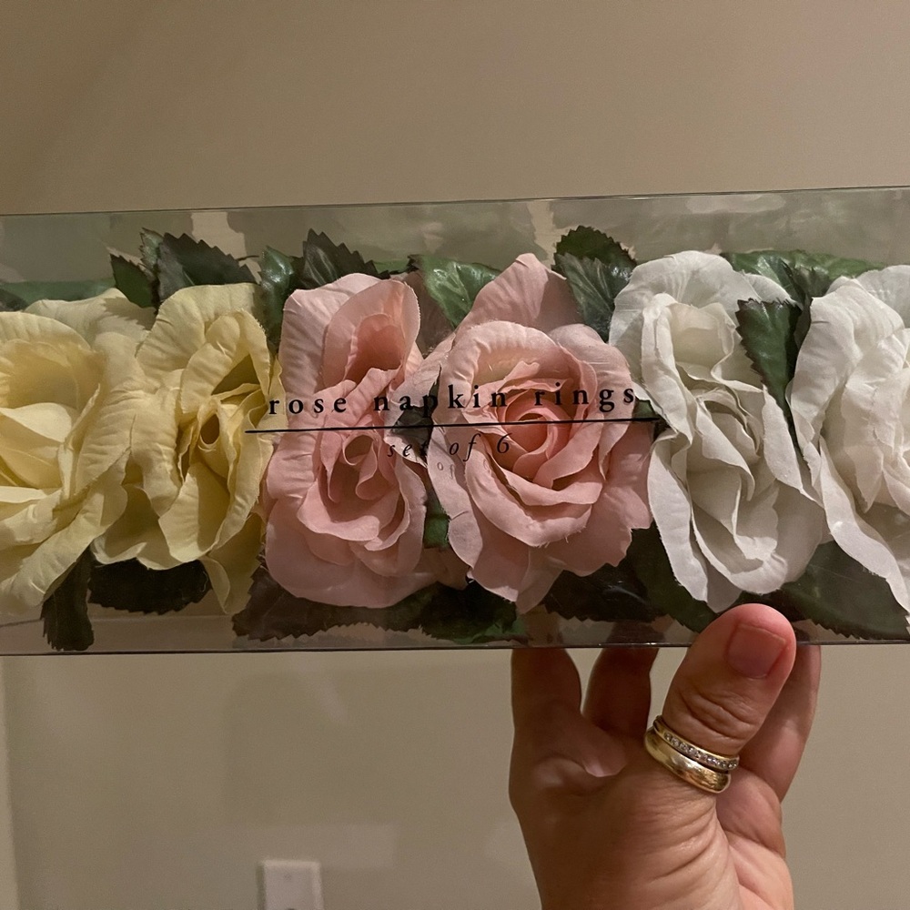 Rose Napkin Rings - Yellow, Pink, White